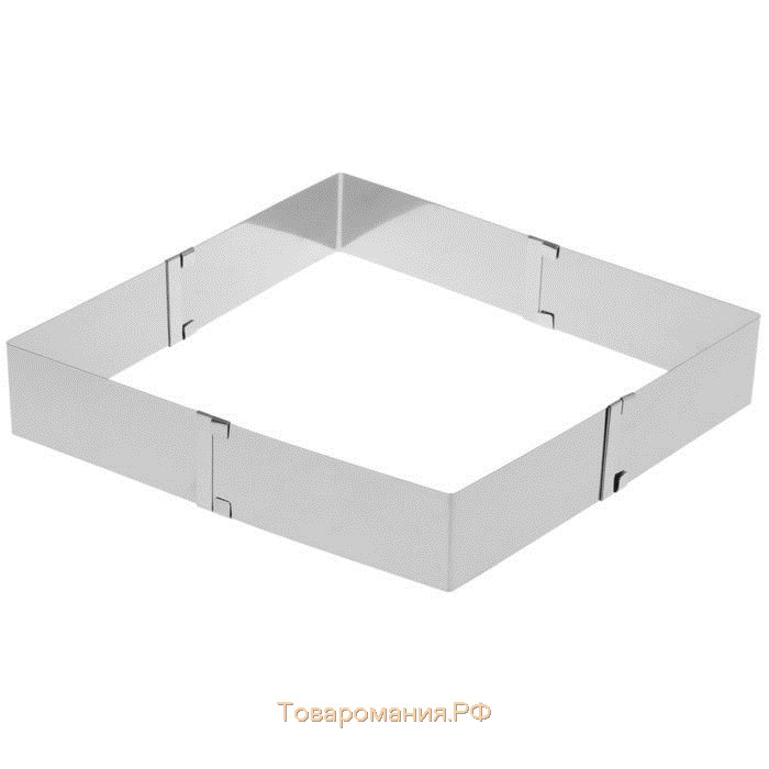 Форма для выкладки и выпечки с регулировкой размера,, 15,5×28 см, h=5 см, цвет серебристый