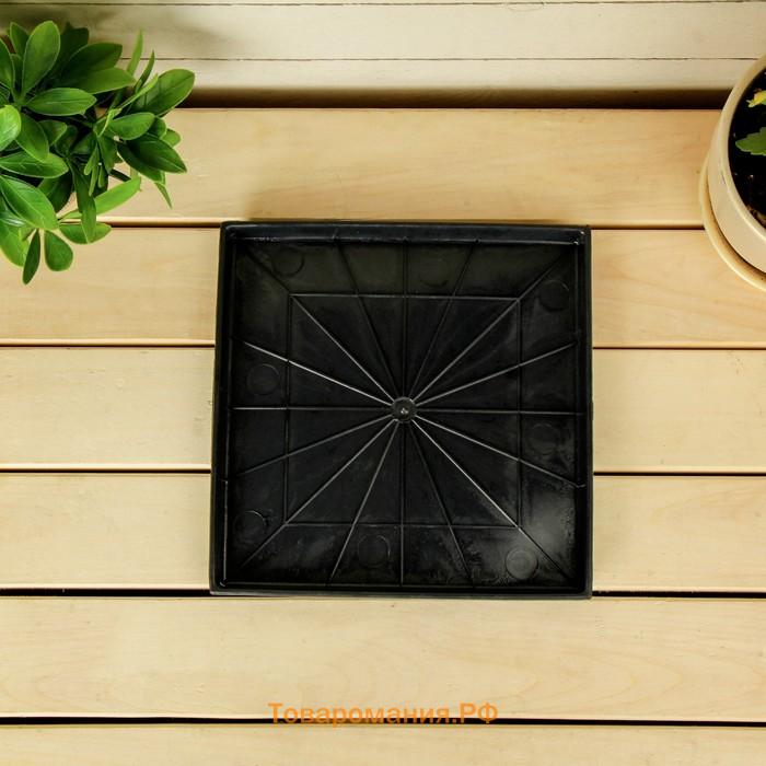 Поддон для рассады, 21×21×1.7 см, пластик, чёрный