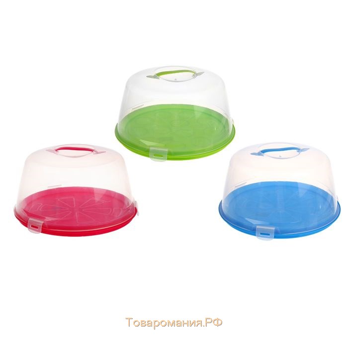 Тортовница с крышкой, двухсторонняя, d=33 см, МИКС