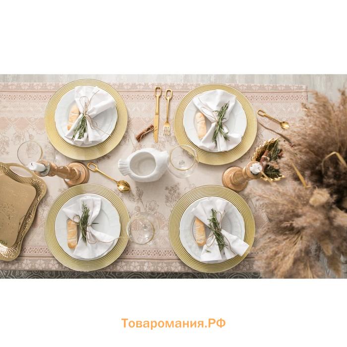 Скатерть "" Кружево 220х146 см, 100% хлопок, рогожка, 164 г/м2
