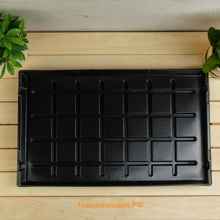 Поддон для рассады, 53 × 33 × 4.7 см, пластик, чёрный, Greengo