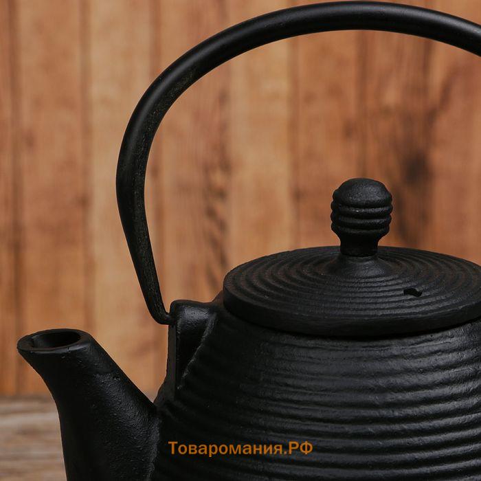 Чайник  «Атьяф», 1 л, с ситом, чугун, чёрный