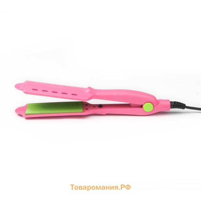 Щипцы-гофре LW-48, 50 Вт, керамическое покрытие, 100×45 мм, до 180 °C, розовые