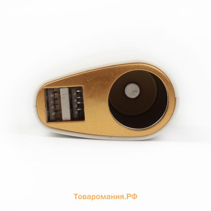 Разветвитель прикуривателя TORSO, USB 1 А / 2.1 А, 60 Вт, 12/24 В, микс