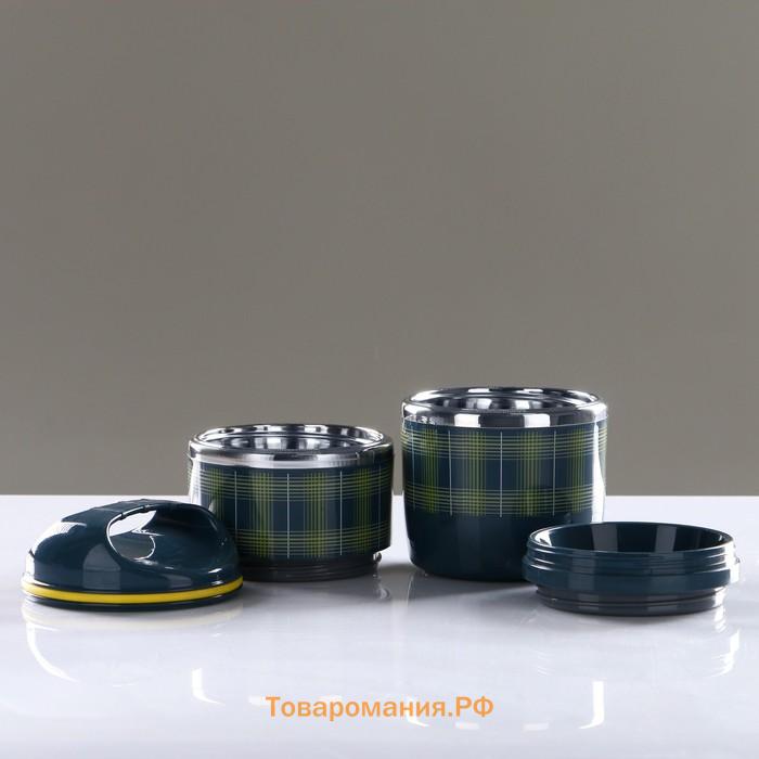 Ланч бокс TAKE IT EASY «Аланхе», 1.08 л, 2 уровня, нержавеющая сталь, синий