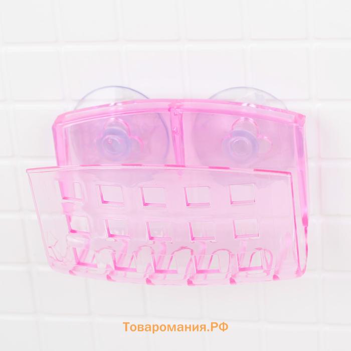 Мыльница настенная на присосках Bath Collection, 9.5×5×6 см, МИКС