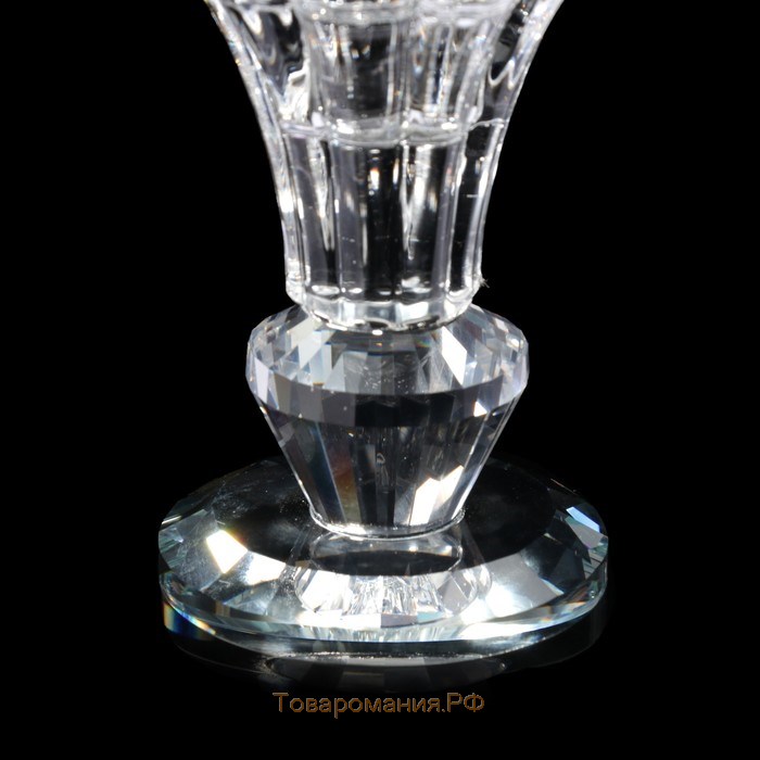 Подсвечник стекло на 1 свечу "Вазон с хрусталиком" 8,5х6х6 см