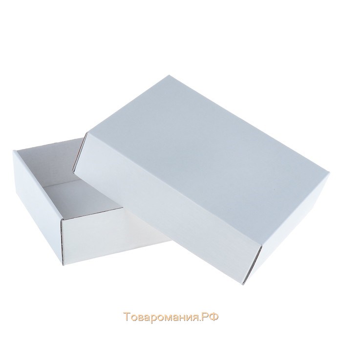 Коробка сборная без печати крышка-дно белая без окна 18 х 15 х 5 см