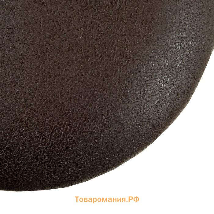 Табурет для кухни Клик Мебель «Ультра» с кольцом, искусственная кожа, cеребристый металлик/шоколад