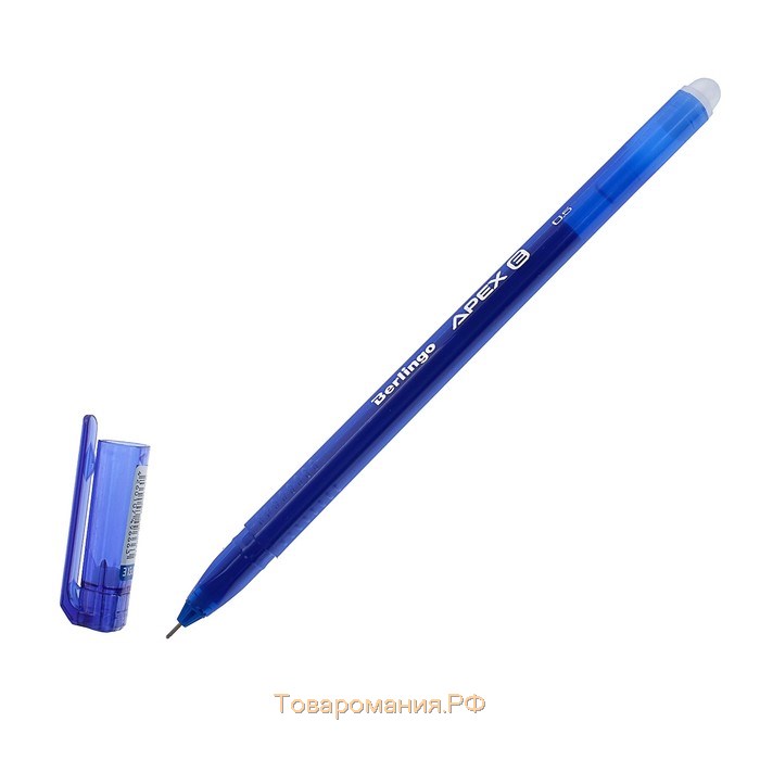 Ручка со стирающими чернилами гелевая Berlingo Apex E, 0.5 мм, трехгранная, чернила синие