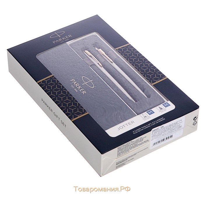 Набор Parker Jotter Core FK691 Stainless Steel GT ручка перьевая + ручка шариковая, корпус из нержавеющей стали