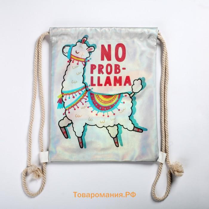 Мешок для обуви NO PROB-LLAMA, искусственная кожа, 26×37 см