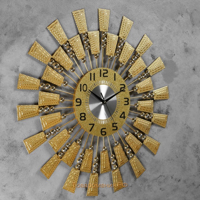 Часы настенные, серия: Ажур, "Борнаго", плавный ход, d-60 см, циферблат 22 см