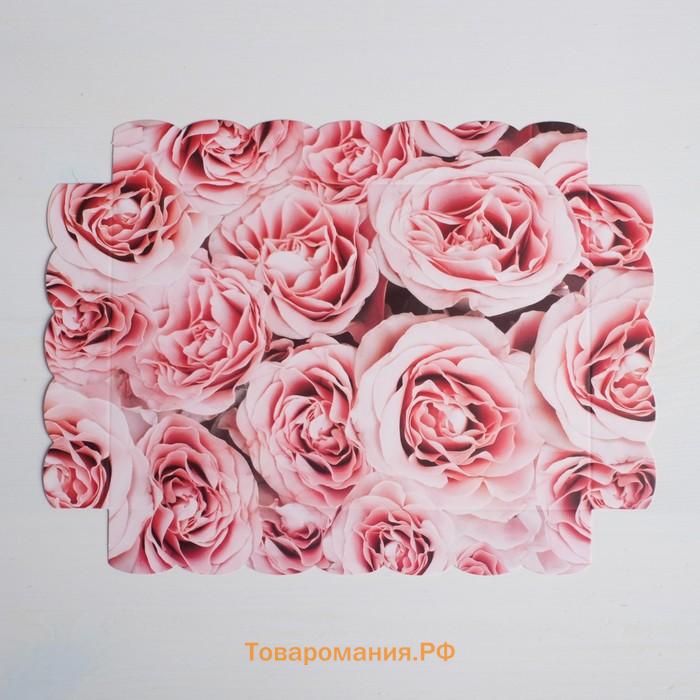 Коробка для печенья, кондитерская упаковка с PVC крышкой, My best wishes, 22 х 15 х 3 см