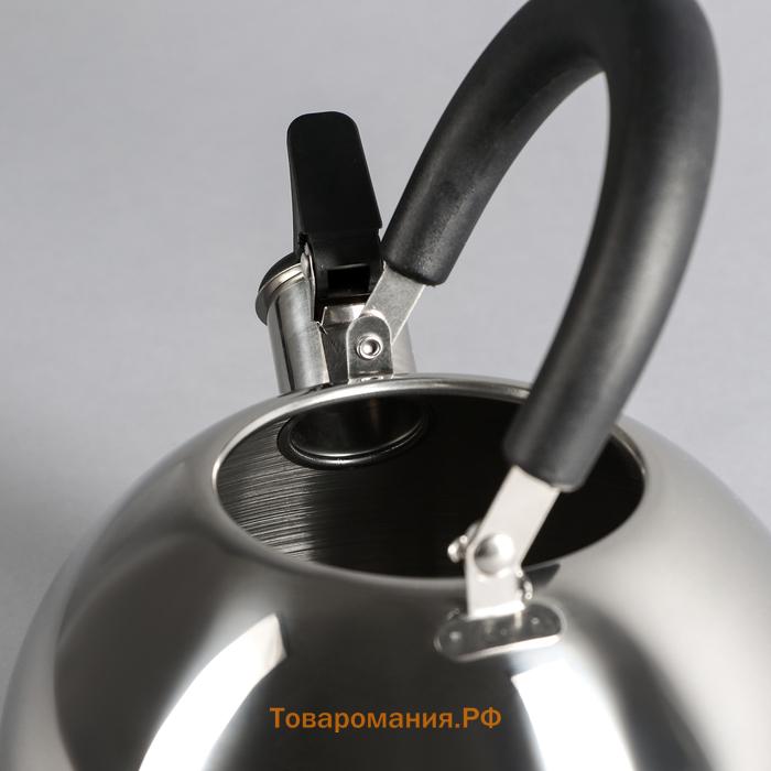 Чайник, 1.8 л, со свистком, капсульное дно, индукция, нержавеющая сталь