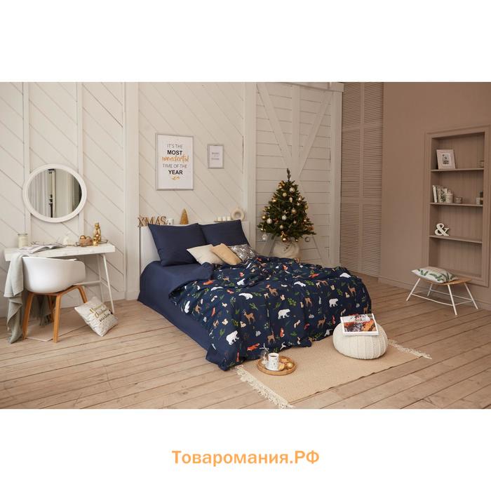 Новый год. Постельное белье "" Дуэт Winter animals 143*215 см - 2 шт, 240*220 см, 70*70 см - 2 шт