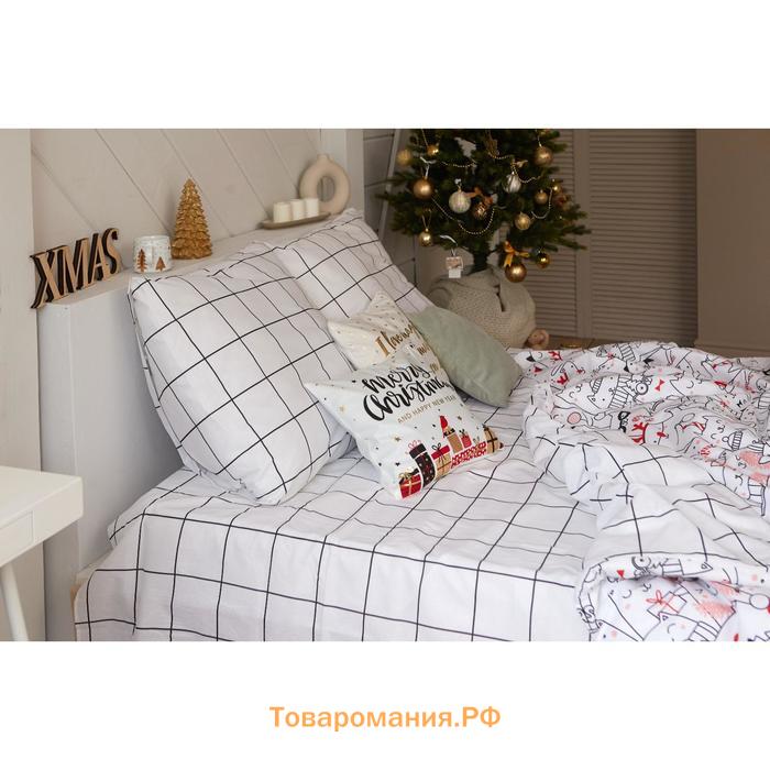 Новый год. Постельное белье  1.5 сп Xmas cat 143*215 см, 150*214 см, 70*70 см - 2 шт