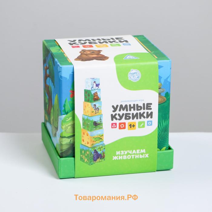 Настольная игра «Умные кубики. Изучаем животных», 1+