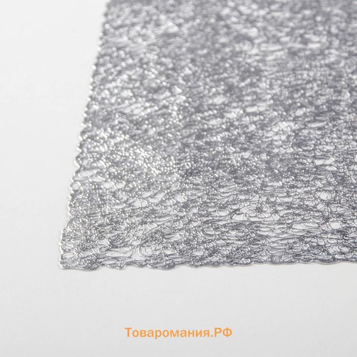 Салфетки сервировочные на стол  «Соломка», 30×45 см, 4 шт., серебряные