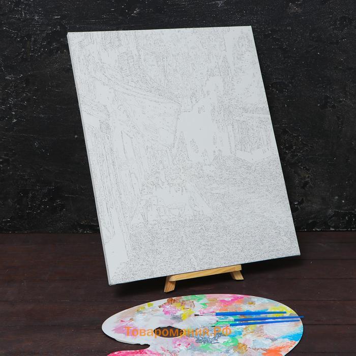 Картина по номерам на холсте с подрамником «Ночная терраса кафе» Винсент ван Гог, 40 х 50 см
