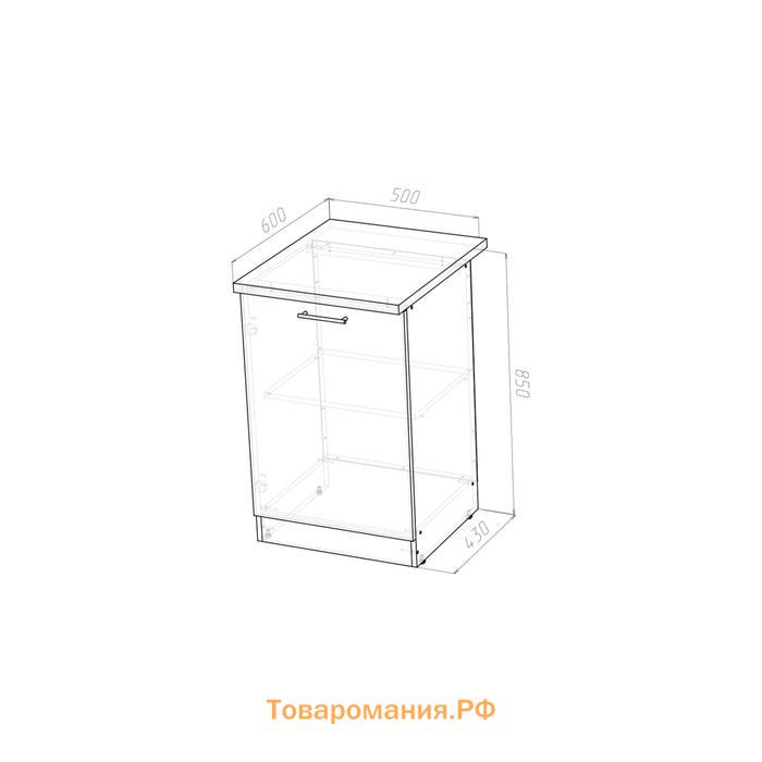 Шкаф напольный Полина, 500х600х850, с 1 дверцей, Венге/Бодега/Дуглас тёмный