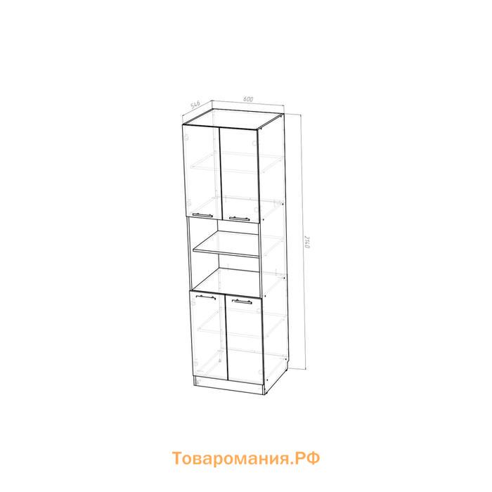 Пенал Сабрина 600х570х2140 с 4 дверцами  венге/дуб сонома