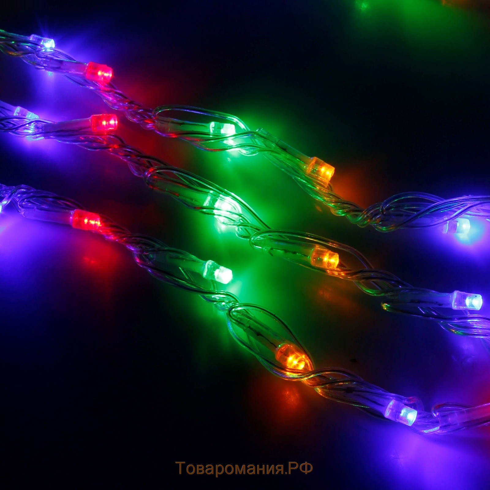 Гирлянда «Водопад» 2 × 1.5 м, IP20, прозрачная нить, 400 LED, свечение мульти, 8 режимов, 220 В