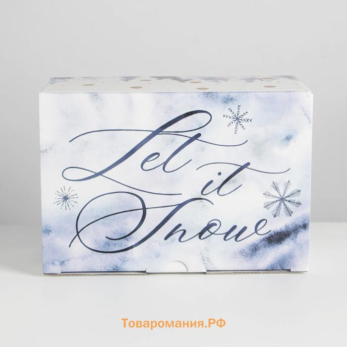 Коробка подарочная новогодняя складная «Let it snow», 22 х 15 х 10 см, Новый год