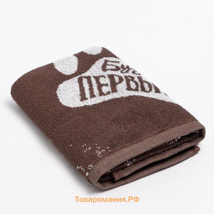Полотенце махровое  «Медведь» 50×90 см, 100% хлопок, 420 г/м², коричневое