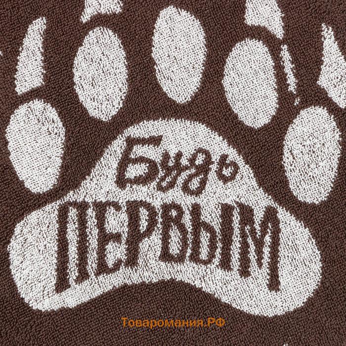 Полотенце махровое  «Медведь» 50×90 см, 100% хлопок, 420 г/м², коричневое