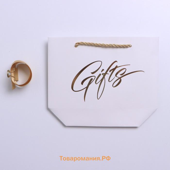 Пакет подарочный, упаковка, «Gifts», 14 х 17 х 7 см