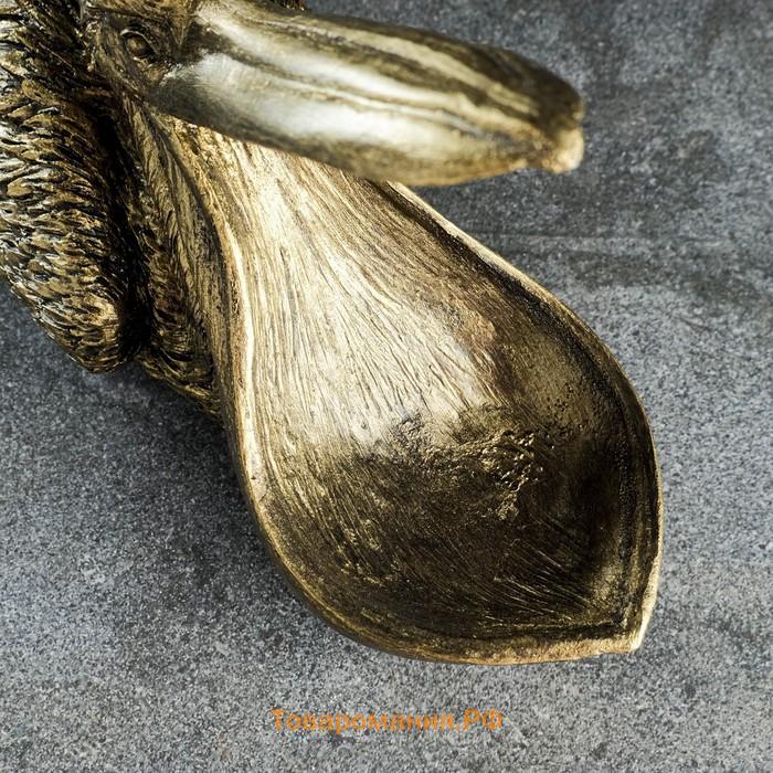 Подставка - конфетница "Пеликан" бронза, 34х24х12см