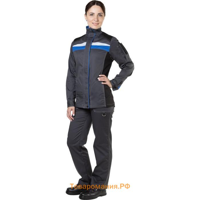 Куртка рабочая женская, цвет серый/голубой, размер 48-50, рост 170-176