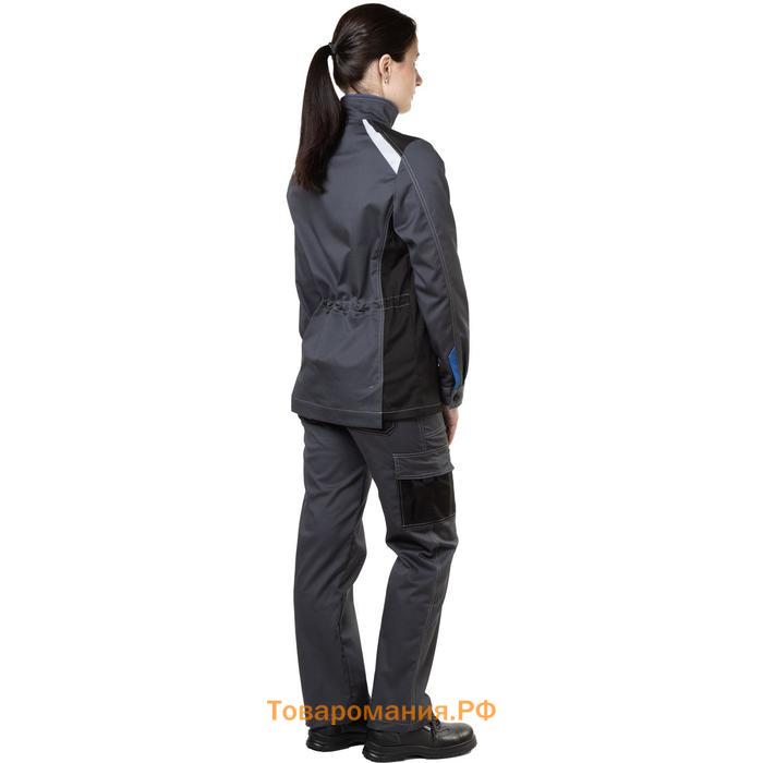 Куртка рабочая женская, цвет серый/голубой, размер 52-54, рост 170-176