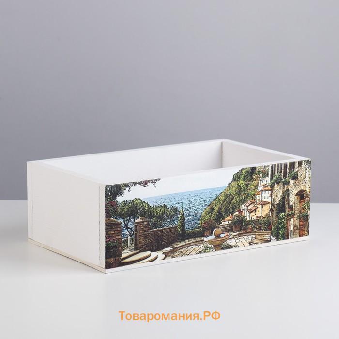 Кашпо флористическое деревянное " ПРОВАНС №8" 24,5х14,5х8 см