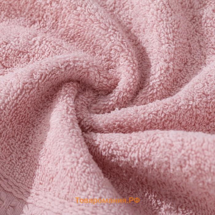 Полотенце х/б, 34 х 34 см, цвет розовый