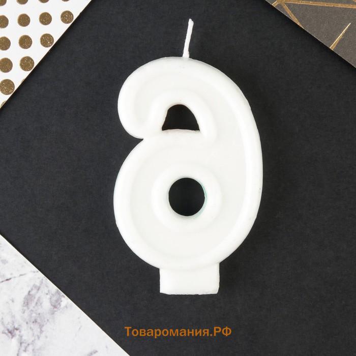 Свеча для торта, цифра 6 «С Днем рождения», 7 х 4,3 см