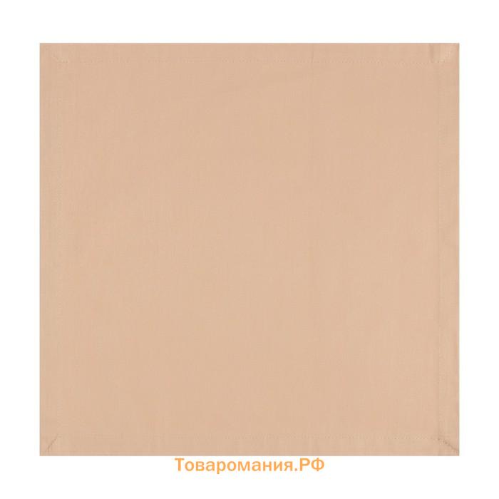 Набор салфеток с декорат. кольцами "Beige pleasure" 40х40 см - 4 шт, 100% хл, саржа 190гр/м2