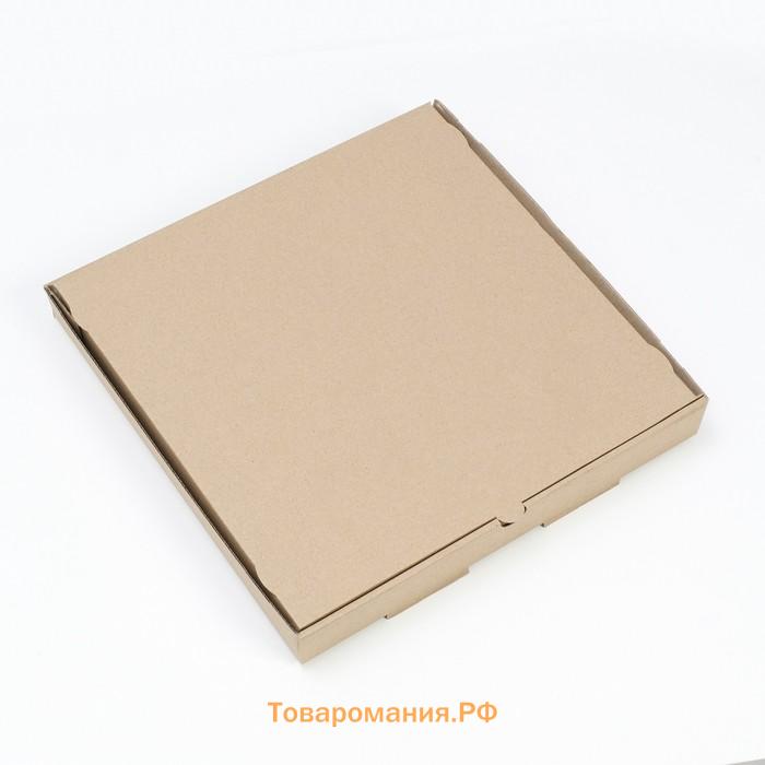 Коробка для пиццы 30×30×3.5 см, бурая