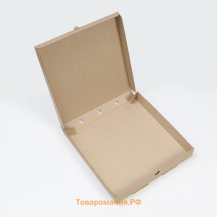 Коробка для пиццы 30×30×3.5 см, бурая
