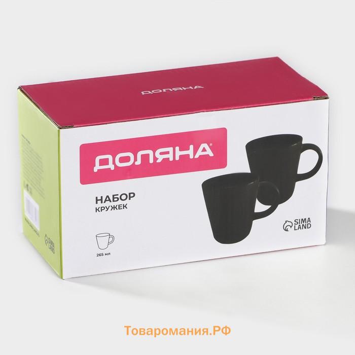 Кружки  Coffee break, набор 2 шт.: 265 мл, керамика, чёрные