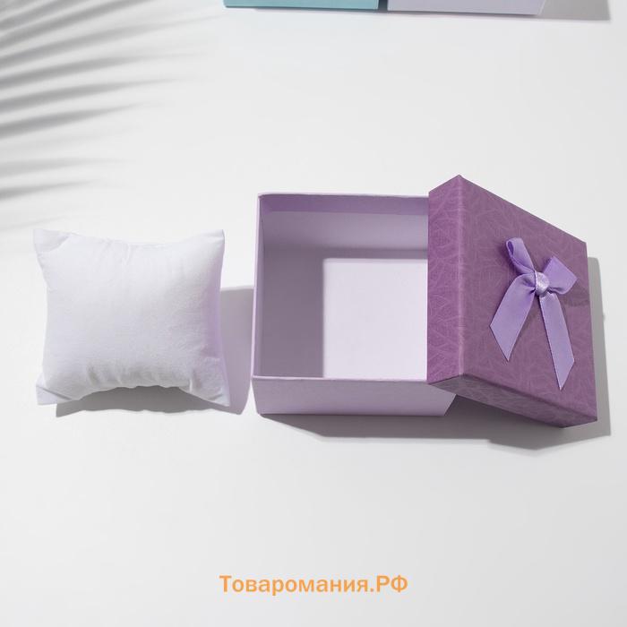Коробочка подарочная под браслет/часы «Листья», 9×9 (размер полезной части 8.5×8.5 см), МИКС, вставка белая