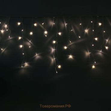 Гирлянда «Бахрома» 4 × 0.6 м, IP44, прозрачная нить, 180 LED, свечение тёплое белое, 8 режимов, 220 В