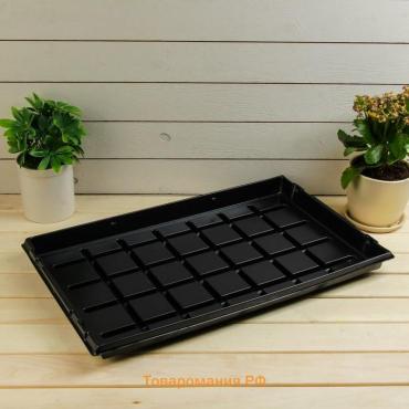 Поддон для рассады, 53 × 33 × 4.7 см, пластик, чёрный, Greengo