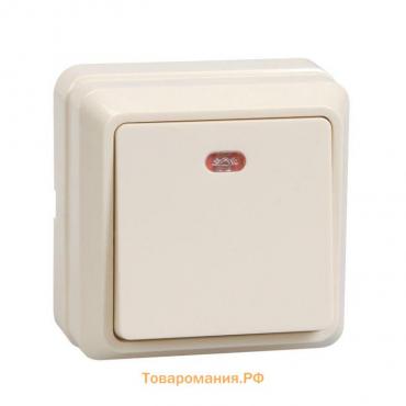 Выключатель IEK "ОКТАВА" EVO11-K33-10-DC, 1 кл., ОП, индик., 10А, IP20, крем., ВС20-1-1-Окм   259029