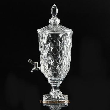 Диспенсер для напитков стеклянный Magistro «Восторг», 3 л, 17×17×50 см