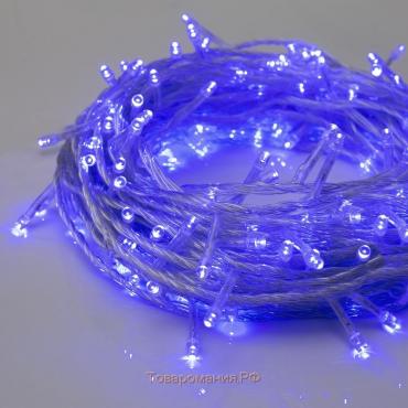 Гирлянда «Нить» 20 м, IP20, прозрачная нить, 200 LED, свечение синее, 8 режимов, 220 В