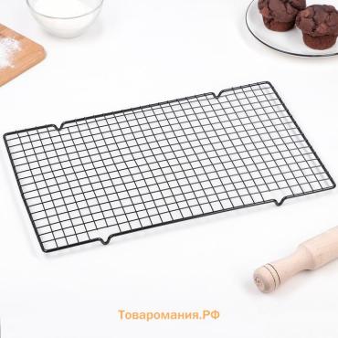 Решётка для глазирования и остывания кондитерских изделий KONFINETTA, 40×25×1.5 см, чёрная