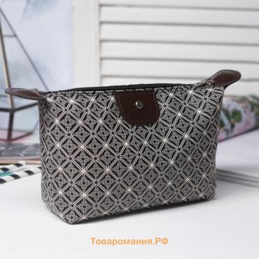 Косметичка простая на молнии, с принтом, чёрная