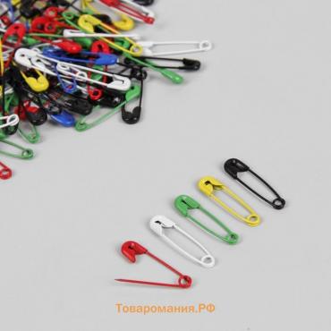 Булавки английские, 18 мм, 100 шт., цвет разноцветный